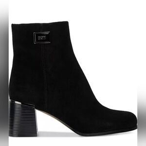 Size 6.5 - New DKNY Ranya Elegant Black Suede Ankle Booties